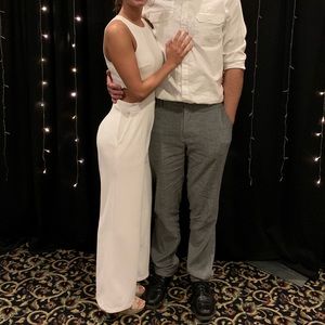 Women’s Express white cutout jumpsuit